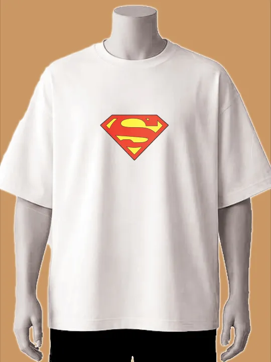 Superman%20Shield%20Logo%20Printed%20T-Shirt(Brown,%20Black,%20Maroon,%20White,%20Cream,%20Blue)%20-%20Image%203