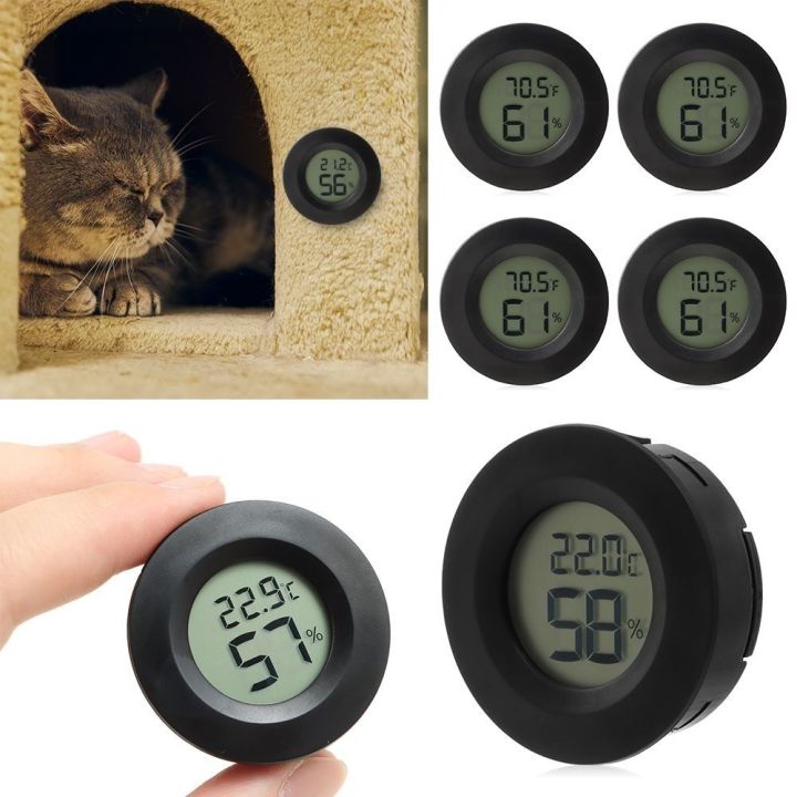 Gauge Round Shape Mini LCD Thermometer Electronic Sensor Mini Size Digital Hygrometer LCD Display Digital Readout Temperature Tester Room Temperature