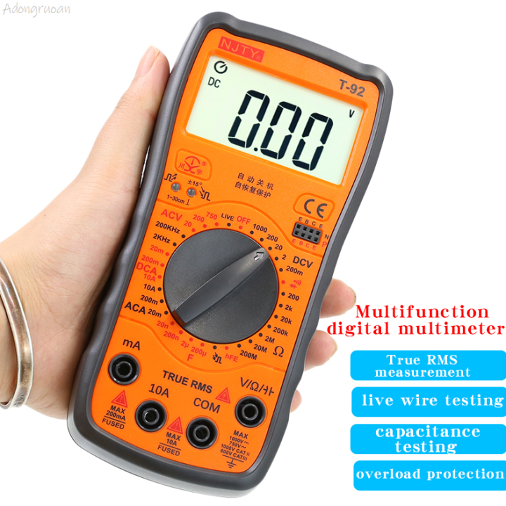 NEW Adongruoan NJTY T92 household digital multimeter, manual range, portable digital universal meter