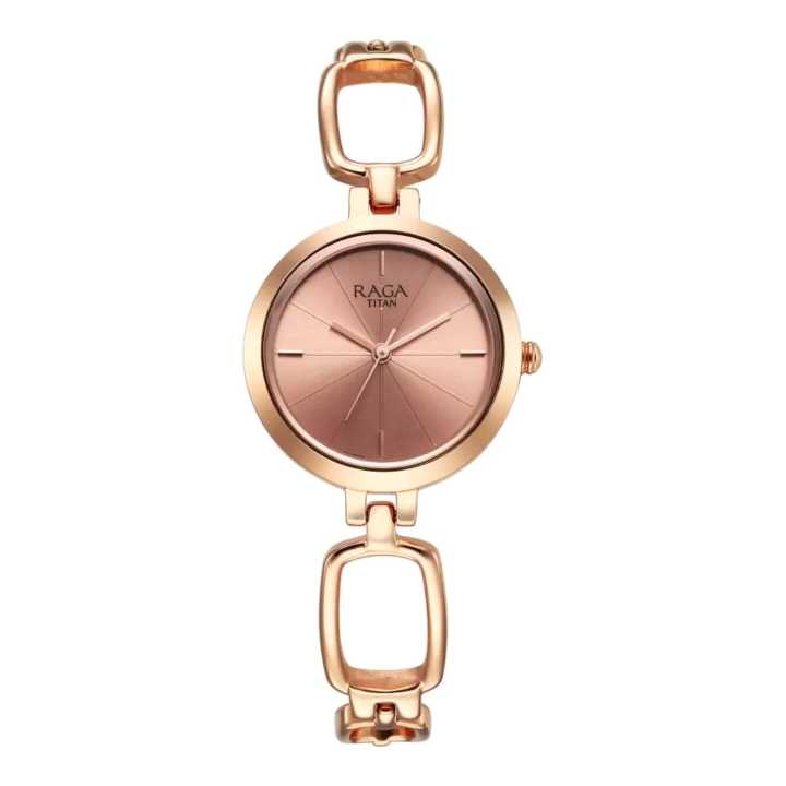 Titan Raga Rose Gold Dial Watch For Women-2725Wm01