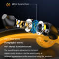 R18 LED Digital Display Wireless Ear Clip Noise Reduction Bluetooth Bone Conduction Headset(Black Yellow). 