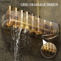 DISICHEN Sales promotion Storage Rack Transparent Wall Mounted Drainage Shelf Moisture Resistant Toiletries Organiser Kitchen Storage Organization. 
