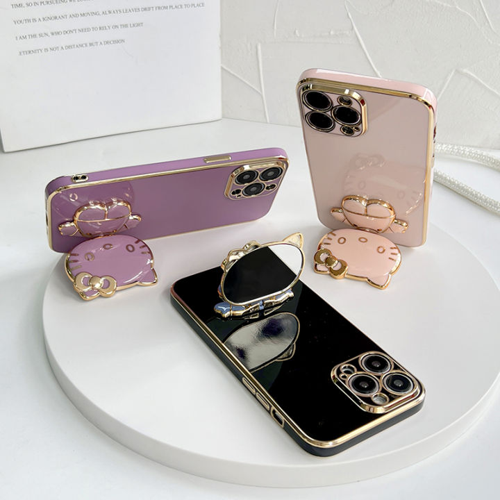 UCUC%20for%20Huawei%20Nova%203i%20/%20P%20Smart%20Plus%20Back%20Cover%20+%20kitty%20Mirror%20Holder%20Luxury%206D%20Plating%20Phone%20Case%20-%20Image%204