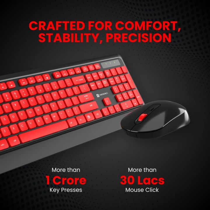 Portronics Key5 Combo Wireless Keyboard and Mouse Set, 2.4 GHz USB ...