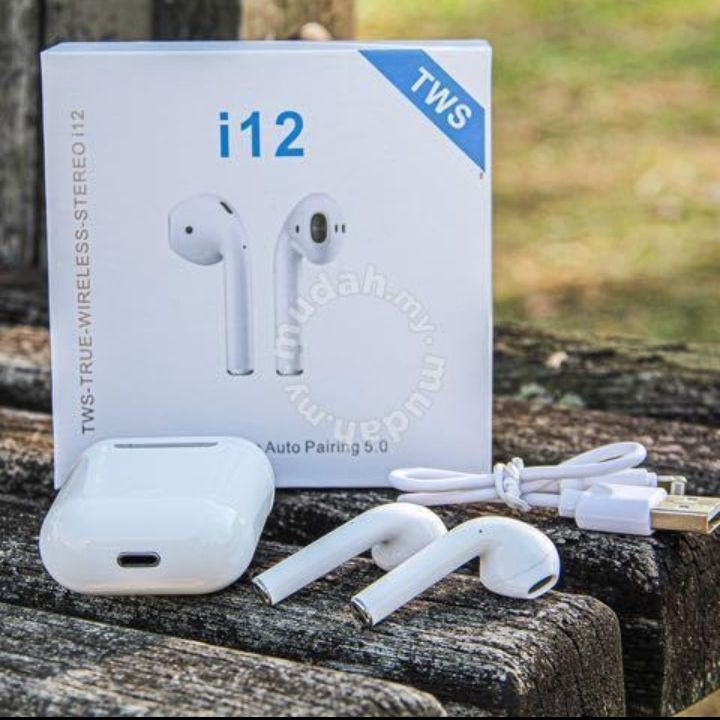 Bizzy M10 i7S Double i12 Airpods Wireless Bluetooth Hand Free with Power Bank Pod Stereo Earphones White bluetooth ear phone for all cell phones use