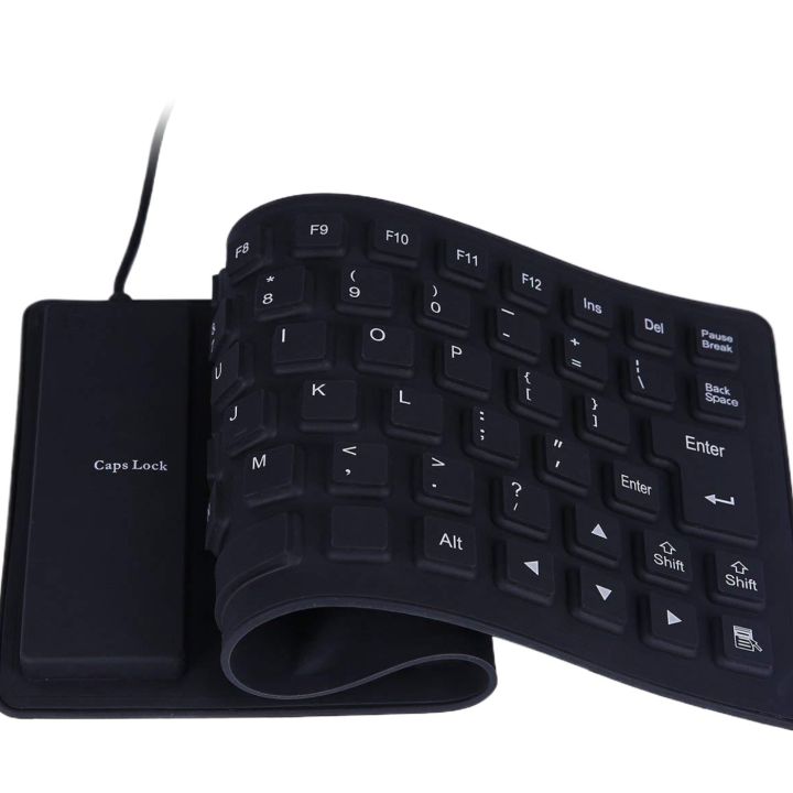 Pc Keyboard Rol Silicone Flexible Soft Roll-up Waterproof Portable USB Wired Keyboard ...