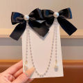 Elegant Vintage Bow Pearl Tassel Chain Hairpins Sweet Headband Hair Clips Fashion Hair Accessories Conbo. 