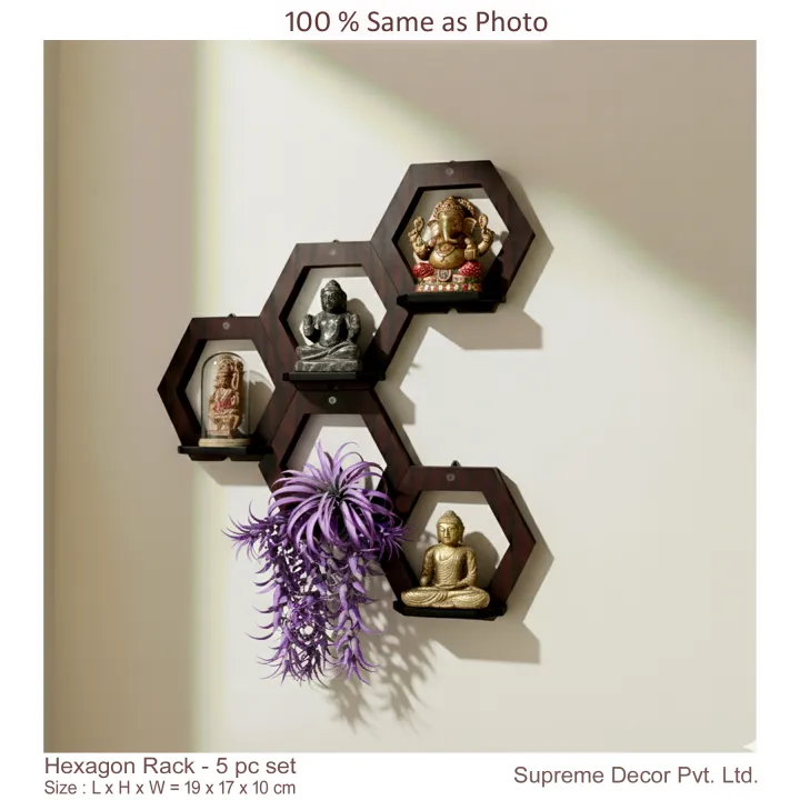 Formica%20laminated%20Hexagon%20Honeycomb%20Wall%20rack%20for%20Home%20Decor%20,%20Living%20Room%20&%20Office%20-%205%20pc%20set%20%20-%20Best%20Quality%20-%20By%20Supreme%20Decor%20-%20Image%206