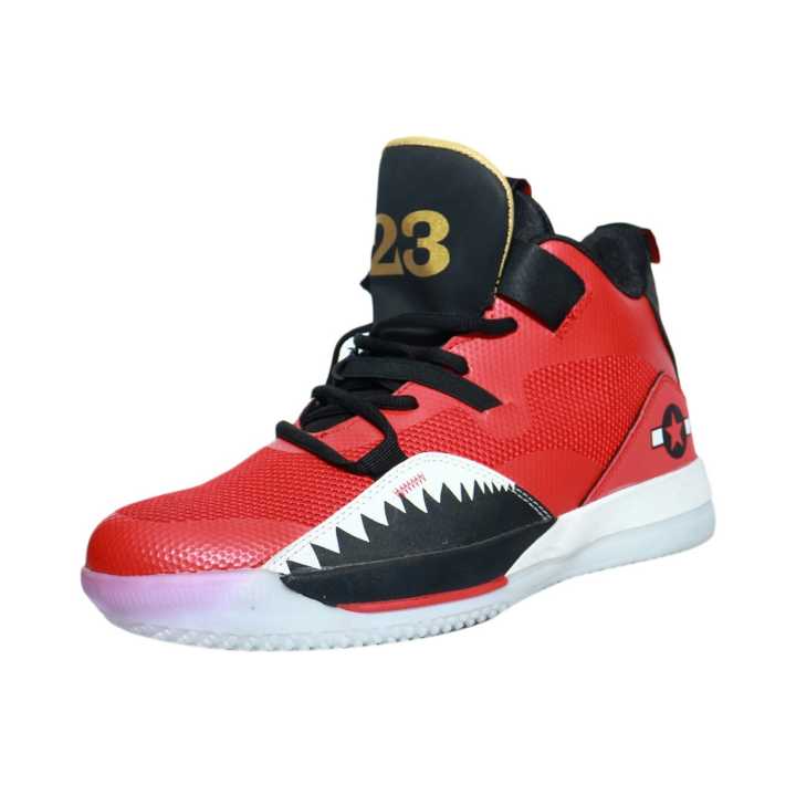 Black Red Full Sports Shoes For Men