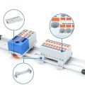 High Quality PTFIX 2.5mm Push-in Terminal Block Connector 2/3/4/5/6/7/8/9/10P Connection with Fixing Hole Wire Merging And Branching Device One In Multiple Out Distribution Block Mount On Din Rail. 