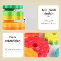 Kids Learning Toys Montessori Rotating Rainbow Tower Safety Spinning Baby Stacking Puzzle Toys Early Educational Environmental Protection Colored Children's Toys Infant. 