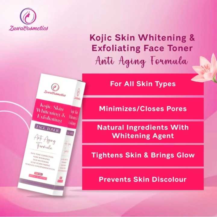 Zuwa%20Cosmetics%20Kojic%20Whitening%20&%20Exfoliating%20Facial%20Toner%20-%20Anti-Aging%20(100ml)%20+%20Free%2010%20Toner%20Puffs%20-%20Image%202
