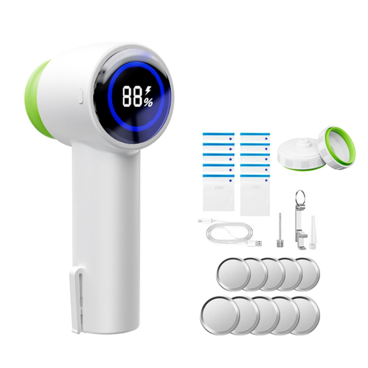 Handheld Vacuum Sealer, 4-in-1 Jar Vacuum Sealer,Portable Vacuum Sealer Machine Kit, Small Vacuum Pump for Travel