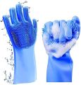 Home Magic Silicone Dish Washing Gloves, Silicone Cleaning Gloves, Silicone Hand Gloves For Kitchen Dishwashing And Pet Grooming, Great For Washing Dishes, Car, Bathroom (Multicolour, 1 Pair). 