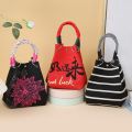 Cute Red Knitted Bucket Bag Handmade Large Capacity Wrist Bag Woven Ring Buckle Star Tote Bag for Women Girls. 