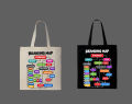 Branding Map Strategy Flowchart Printed Tote Bag– Black & White. 