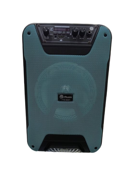 NEW%20TTD-8257%2010W%20Portable%208INCH%20Outdoor%20Wireless%20Blue%20Tooth%20Trolley%20Saboofer%20Subwoofer%20Party%20DJ%20Home%20Karaoke%20Speaker%20With%20Mic%20-%20Image%203