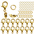 80Pcs/lot Alloy Lobster Clasp Jump Rings Connector Clasp Crimp End For Bracelet Necklace Chains DIY Jewelry Making Supplies. 