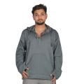 Creative Touch Dark Grey Hooded Kurta Shirt For Men. 