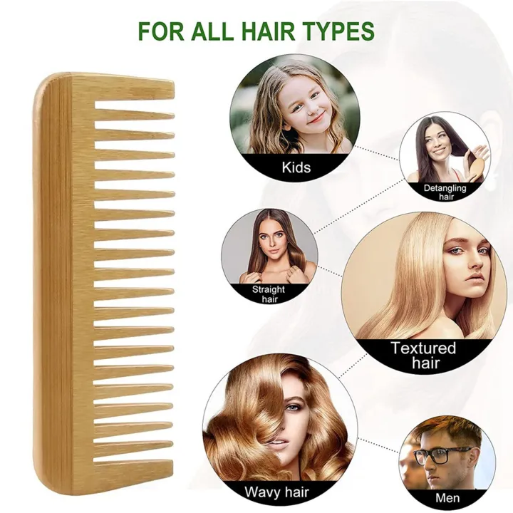 OUMERY%202X%20Thick%20Solid%20Wood%20Comb%20Wide%20Tooth%20Comb%20Portable%20Styling%20Massage%20Anti-Static%20Hair%20Comb%20Handleless%20Hairdressing%20Comb%20-%20Image%203