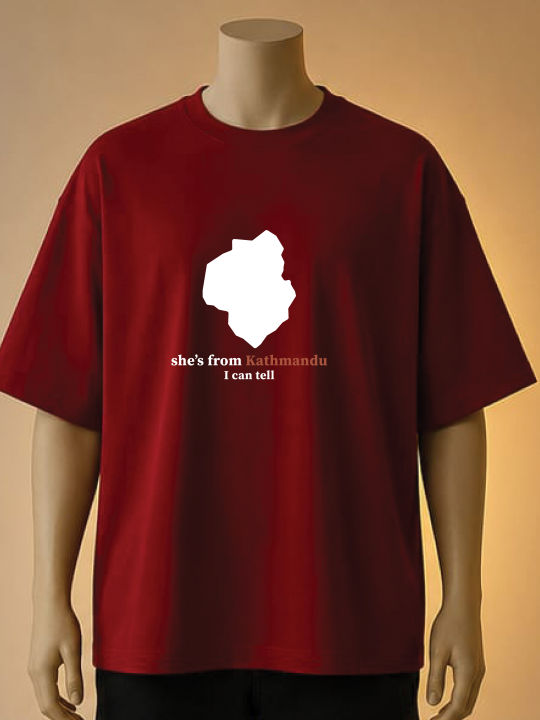 "She's%20From%20Kathmandu%20I%20Can%20Tell"%20Graphic%20T-Shirt-Black,%20Blue,%20Maroon%20-%20Image%203