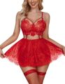 Fancyra Women Sexy Lingerie Lace Babydoll Mesh Nightwear Chemise Nighty. 