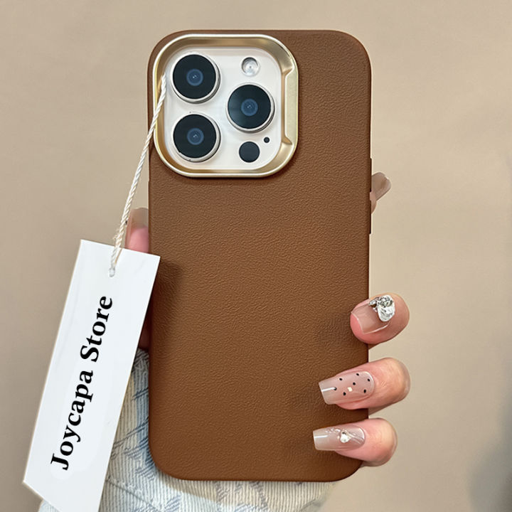HOCE Leather Texture Phone Cases For iPhone 16 15 14 13 12 Pro Max 16 Plus Case Solid Color Shockproof Soft Silicone Matte Cover