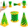 Aomeidaju Anxiety Relief Spiral Toy 3d Printed Spiral Cone Pyramid Fidget Toy Set for Stress Relief Educational Mini Figurine for Kids Adults. 