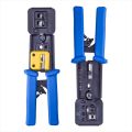 Ethernet Passthrough Crimper for LAN Cable with 8 pin RJ45 and 6 pin RJ11 Telephone Cable Pass Through Clamper. 