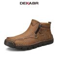 DEKABR New Comfortable Autumn Winter Plush Ankle Boots Casual Mens Shoes Warm Plush Hight Quality Hide Plus Size 48. 