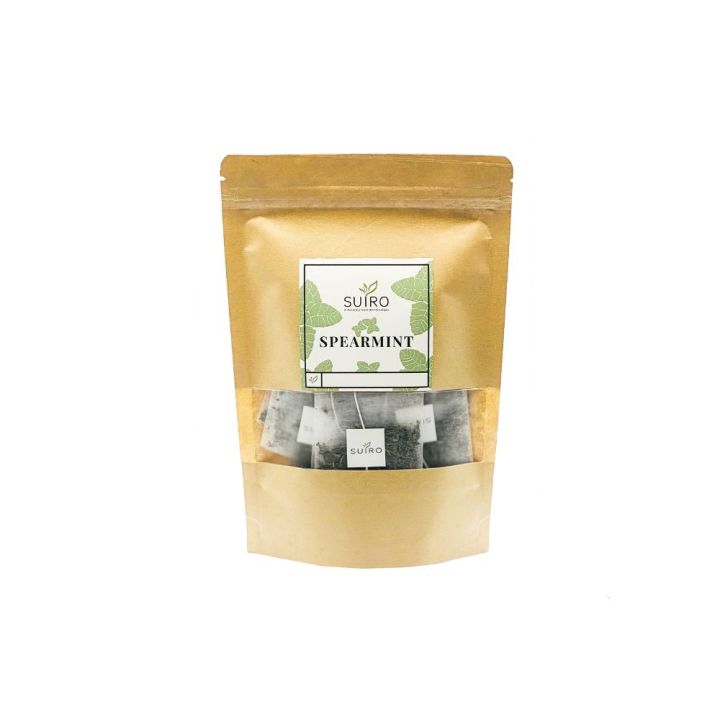 Spearmint Tea For Hormonal Imbalance, Weight Loss, PCOD/PCOS, Acne, And Reduces Facial Hair - 25 PCS Tea Bags Kraft Pack - Suiro Teas
