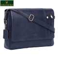 WILDHORN Nepal® Leather 15 inch Laptop Messenger Bag for Men with Padded Laptop Compartment (MB 570 Blue). 