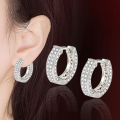 European and American accessories full of diamonds, double-breasted diamond earrings, cross-border s, fashion, light luxury, zircon micro-inlaid earrings, women. 