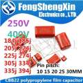 10pcs CBB22 polypropylene film capacitor 400V 450V 630V 205J 223J 224J 225J 255J 273J 274J 275J 333J 334J 0.022uf 0.2uf. 