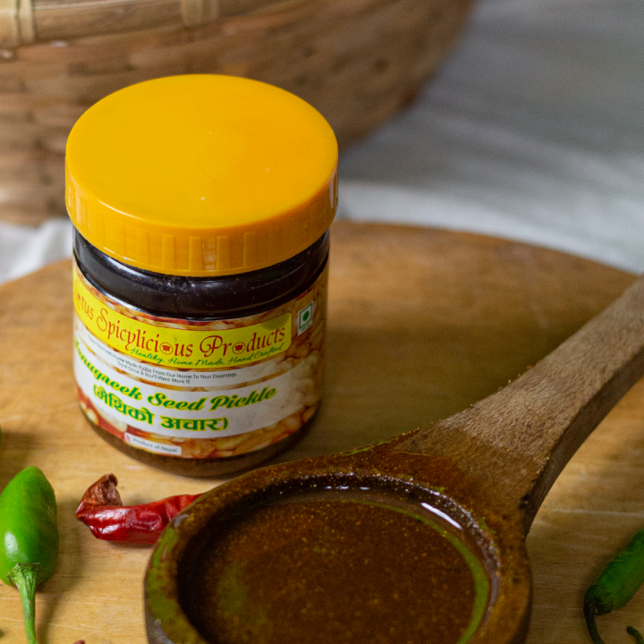 Achar - Methi Achar - Ledo (Homemade Fenugreek Seed Paste Pickle) - 200 g - Lotus Products Nepal