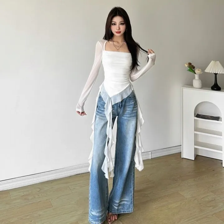 Fashion%20Streetwear%20Jellyfish%20Mesh%20Belt%20T-Shirt%20Y2K%20Elf%20Long%20Sleeve%20Slim%20Fit%20Crop%20Tops%20Irregular%20Unusual%20Ruffle%20Long%20Sleeve%20Tops%20Spring%20Summer%20-%20Image%208
