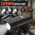 Rechargeable bicycle light with electric bell, super bright mountain bike light, night riding horn light, 2-in-1 with tail light set. 