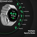 Daewoo Dream Series DM50 Smartwatch:1.43" AMOLED HD Full Touch Screen, BT Call, BT Music, Blood Oxygen, NFC, Always On Display, Double Button, IP68 Waterproof, 400 mah Battery, Siri Assistant, Lady Health. 