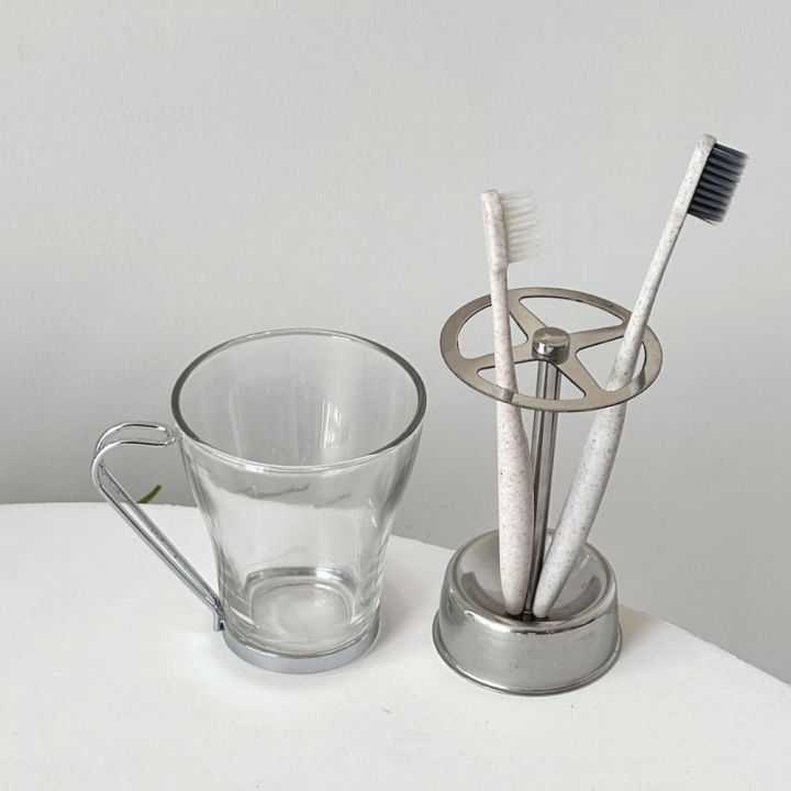 Stylish Design Stainless Steel Steel Toothbrush Holder Holds 4 Standard ...
