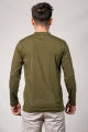 We5 Olive Green Full Sleeve Henley T-shirt For Men. 