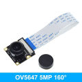 For Raspberry Pi 4 Night Vision Fisheye Camera 5MP OV5647 70/95/160 Degree Focal Focal Length Adjustable Camera A JUE. 