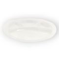 Durable Disposable Plastic Plates With Four Compartments – Khande Thali For Parties, Picnics, And Gatherings, Set Of 20. 