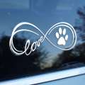 Paw Metal 3D Car Sticker Cute Heart Footprint Notebook Decoration Decal Customizable. 