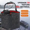 Small 3D Textured Folding Bucket Portable Collapsible Fishing Box Foldable Multifunctional EVA Bucket Outdoor Fishing. 