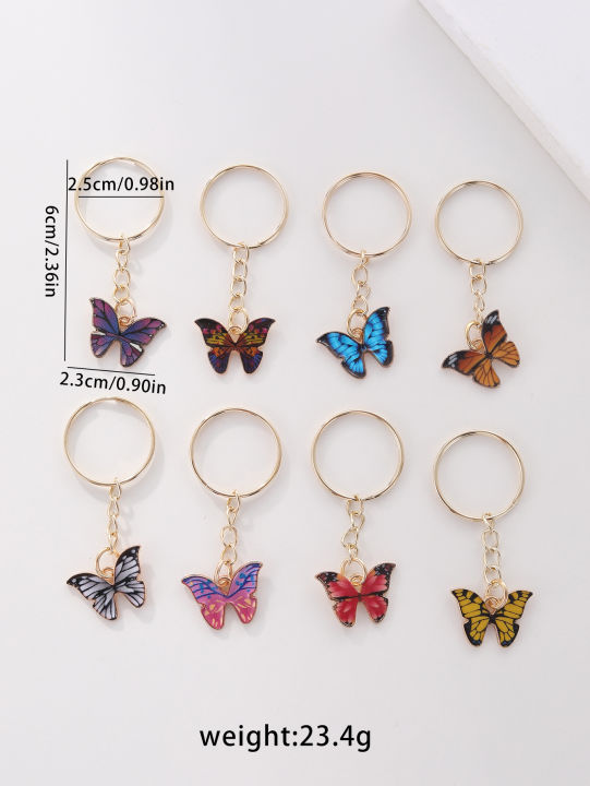 8pcs%20Boho%20Butterfly%20Keychain%20Cute%20Summer%20Animal%20Key%20Chain%20Ring%20Purse%20Bag%20Backpack%20Charm%20Earbud%20Case%20Cover%20Accessories%20Girls%20Gift%20-%20Image%205
