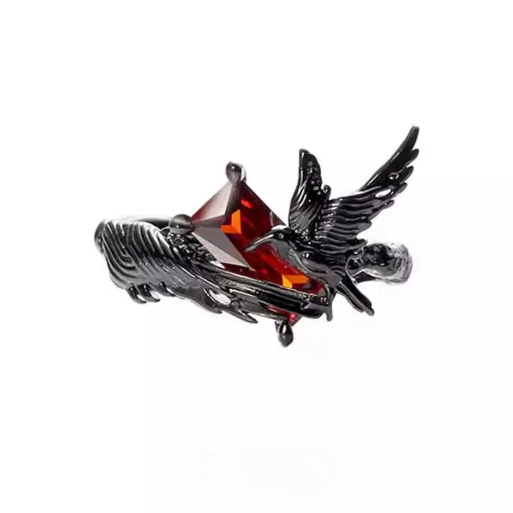 %E3%80%90Best%20Price%20Guaranteed%E3%80%91Love%20and%20Deep%20Space%20Qin%20Che%20Dark%20Crow%20Sweet%20Cool%20Style%20Advanced%20Light%20Luxury%20Niche%20Design%20No%20Falling%20Open%20Ring%20for%20Women%20-%20Image%205
