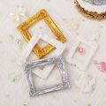 Multiple Styles DIY Resin Photo Frame Miniature Rustic Mini Mirror Props 3D Mirror Small Model Phone Shell Material. 