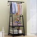Triangular Simple Clothes Hanger Stand Storage Rack Coat Rack With Wheels (Requires self Assembly). 