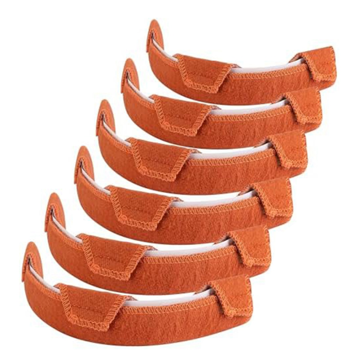 NCANRUI Hard Hat Sweatband- Cotton Washable Hard Hat Self Adhesive Sweat Band Liner Reusable Hard Hat Helmet Sweat Pads 6PCS