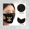One Piece Anime Monkey D Luffy Strawhat Crew Symbol Multicolor Printed Black Korean Unisex Mask. 